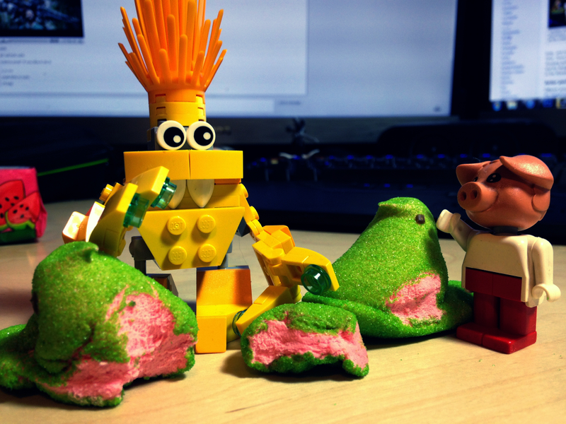 Illustration for article titled Sour Watermelon Marshmallow Peeps: The Snacktaku Review